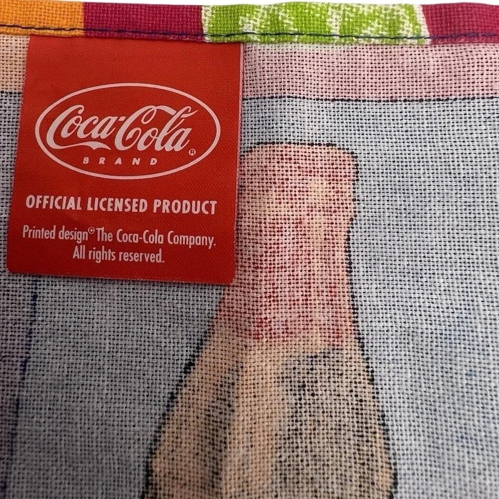 Coca-Cola Pop Art Bottle Print Tea Towel Napkin Official Licensed Product Multi